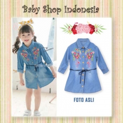 Dress Anak Import Button Down Flower  large